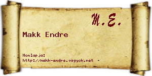 Makk Endre névjegykártya